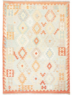 Tappeto Kilim Afghanistan bianco marrone 150x205