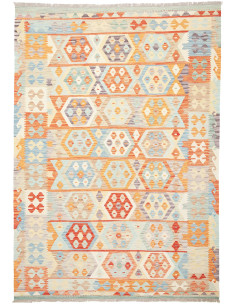 Tappeto Kilim Afghanistan bianco arancione 171x246