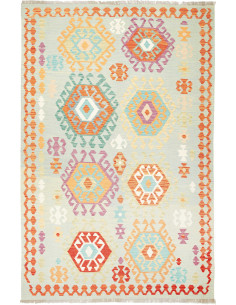 Tappeto Kilim Afghanistan bianco arancione 171x264
