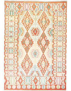 Rug Kilim Afghanistan white orange 175x251