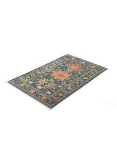 Rug Tribal Pakistan 79x124 Petrol Blue Rust Ora 2