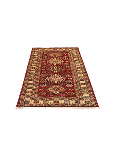 Rug Kazak Fine Pakistan 98x153 Deep Red Beige