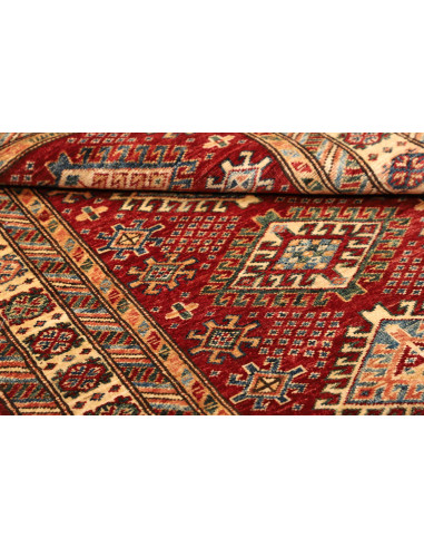 Rug Kazak Fine Pakistan 98x153 Deep Red Beige