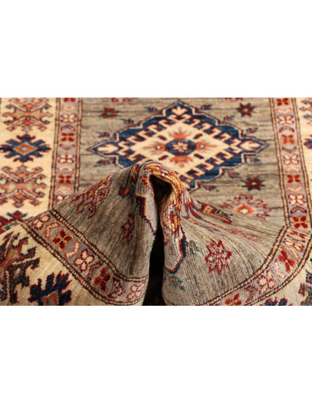 Rug Kazak Fine Pakistan 82x257 Sage Green Red