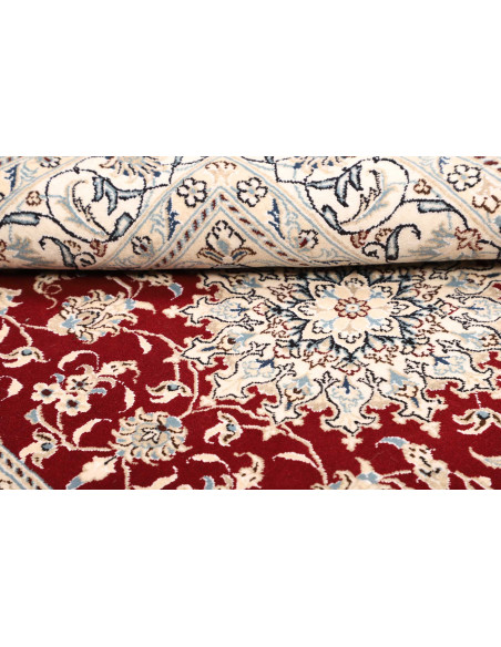 Tappeto Nain Kashmar Persia bianco grigio 145x200