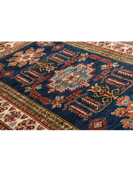 Rug Kazak Fine Pakistan 103x148 Dark Blue Cream