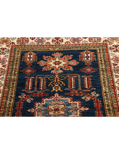 Rug Kazak Fine Pakistan 103x148 Dark Blue Cream