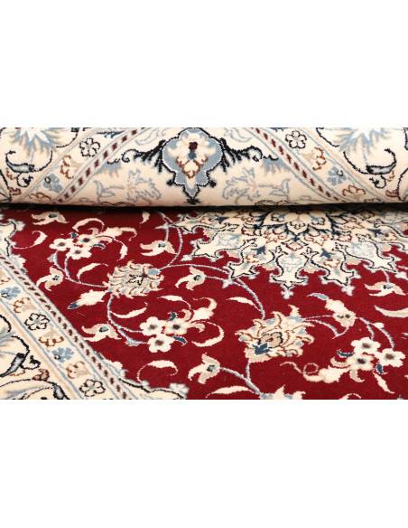 Tappeto Nain Kashmar Persia bianco marrone 144x198