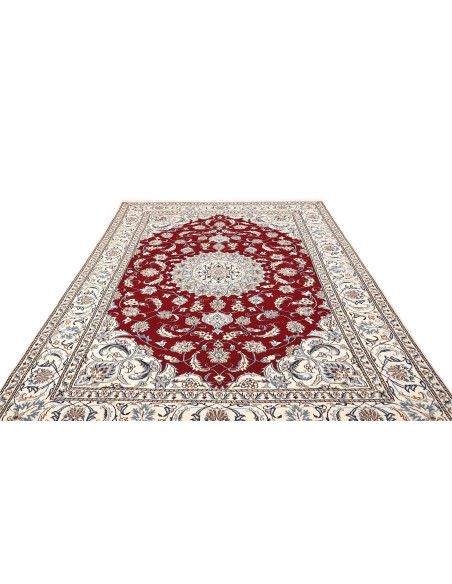 Tappeto Nain Kashmar Persia bianco marrone 196x290