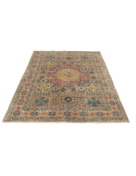 Tappeto Mamlouk Pakistan 150x199 Beige Blu Ross