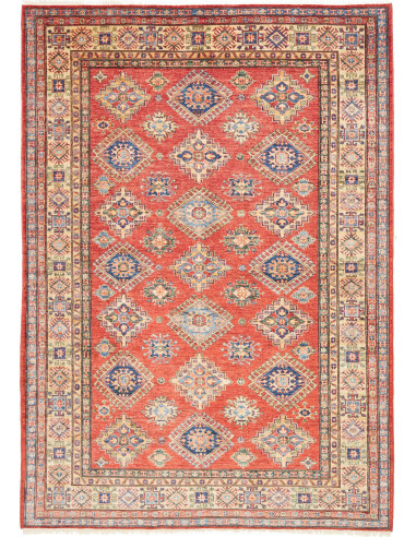 Tappeto Kazak Fine Pakistan 172x242 Rosso Terra