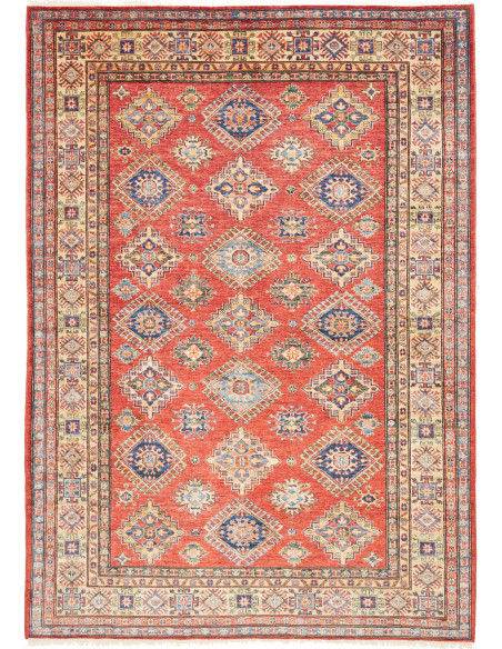 Tappeto Kazak Fine Pakistan 172x242 Rosso Terra