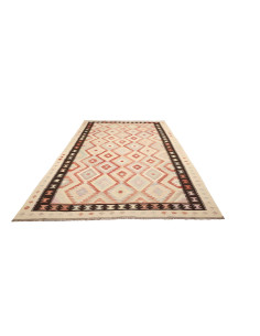 Tappeto Kilim Afghanistan 200x295 Crema Arancio 2