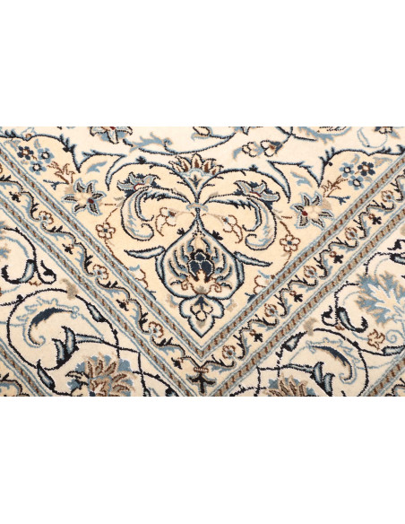 Tappeto Nain Kashmar Persia bianco grigio 205x305