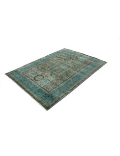 Rug Mamlouk Pakistan 143x201 Turquoise Gold Bei 2