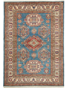 Rug Kazak Fine Pakistan 121x170 Petrol Blue Bei