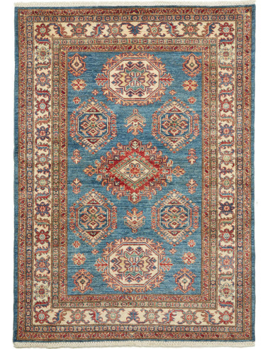 Rug Kazak Fine Pakistan 121x170 Petrol Blue Bei