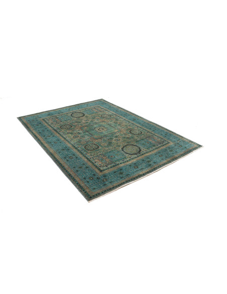 Rug Mamlouk Pakistan 143x201 Turquoise Gold Bei