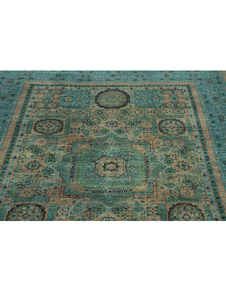 Rug Mamlouk Pakistan 143x201 Turquoise Gold Bei
