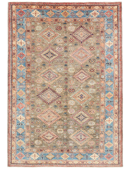 Tappeto Kazak Fine Pakistan 168x237 Verde Oliva