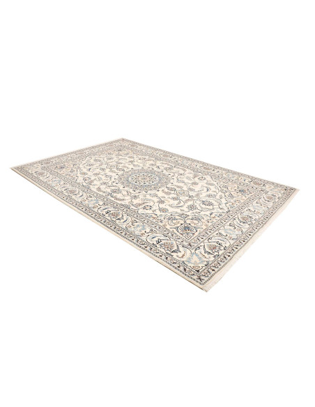 Rug Nain Kashmar Persia white sky blue 200x300