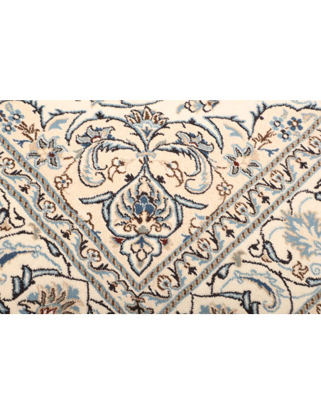 Tappeto Nain Kashmar Persia bianco azzurro 200x300