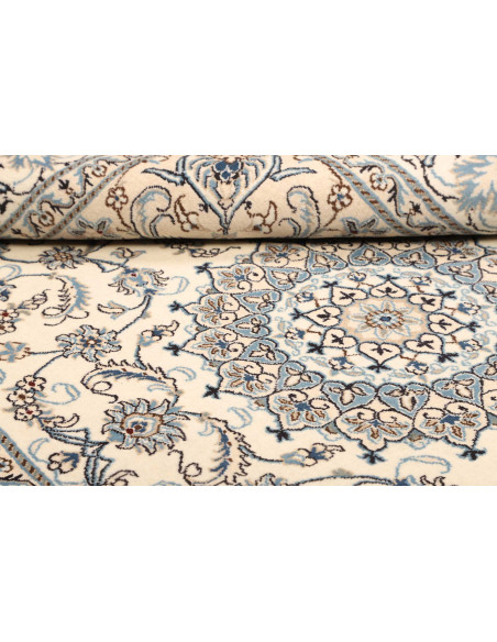 Rug Nain Kashmar Persia white sky blue 200x300