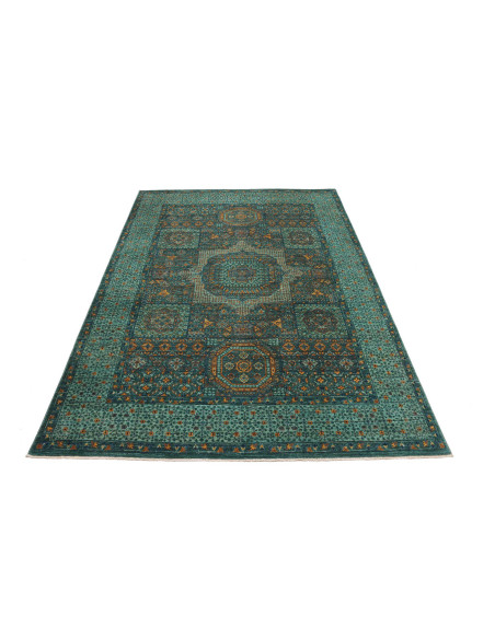 Rug Mamlouk Pakistan 169x238 Petrol Blue Gold B