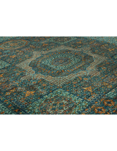 Rug Mamlouk Pakistan 169x238 Petrol Blue Gold B
