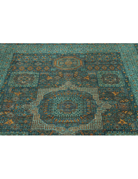 Rug Mamlouk Pakistan 169x238 Petrol Blue Gold B