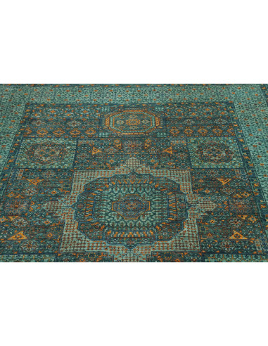 Tappeto Mamlouk Pakistan 157x203 Turchese Oro O