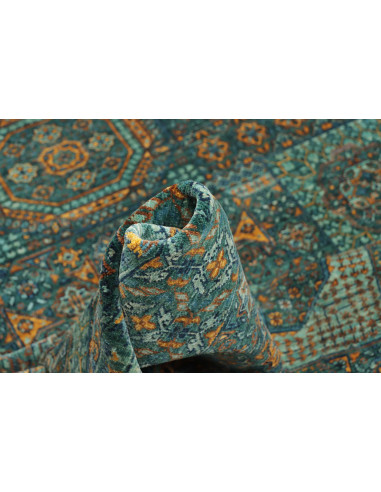 Tappeto Mamlouk Pakistan 157x203 Turchese Oro O