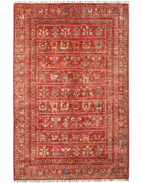 Rubin 142x216 Cm Rubin, Pakistan, Hand-carded Wool warp: