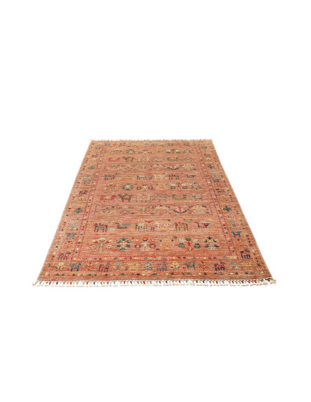 Rug Rubin Pakistan 123x180 Rusty Terracotta Blu