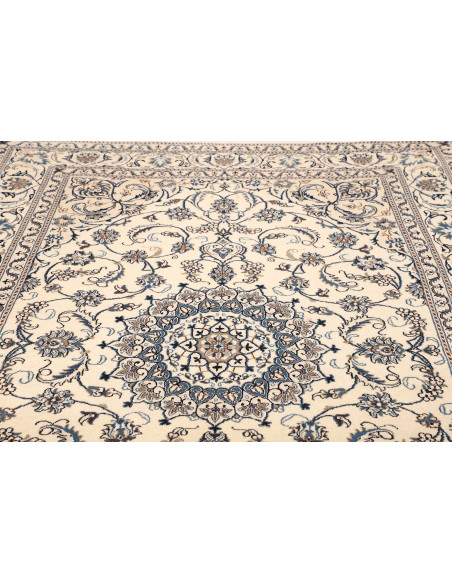 Tappeto Nain Kashmar Persia bianco grigio 197x293