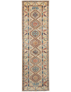 Tappeto Kazak Fine Pakistan 75x252 Beige Blu