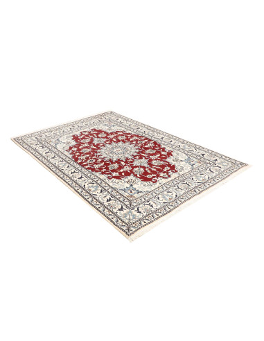 Tappeto Nain Kashmar Persia bianco grigio 145x205