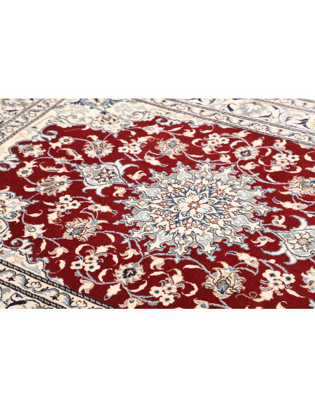 Tappeto Nain Kashmar Persia bianco grigio 145x205