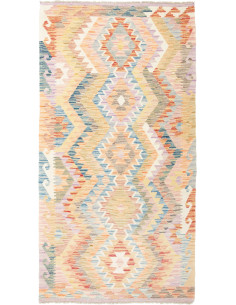 Tappeto Kilim Afghanistan giallo grigio 105x199