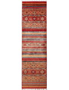 Tappeto Samarkand Pakistan 83x293 Rosso Blu