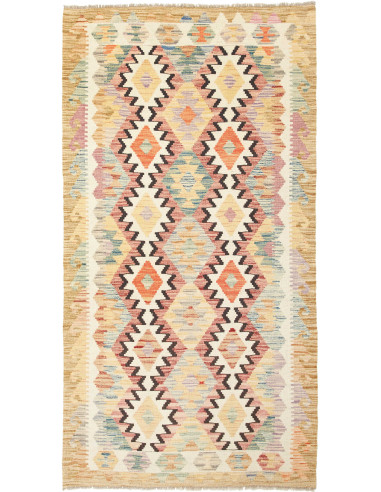 Tappeto Kilim Afghanistan giallo marrone 103x196