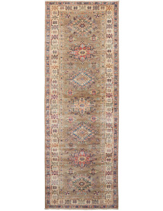 Rug Kazak Fine Pakistan 82x235 Earthy Brown Bei