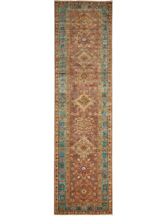Tappeto Kazak Fine Pakistan 82x298 Marrone Terr