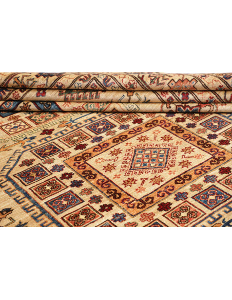 Tappeto Kazak Fine Pakistan 261x304 Beige Blu R
