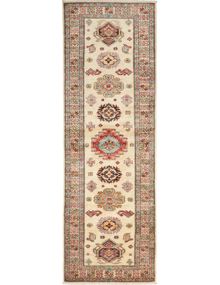 Tappeto Kazak Fine Pakistan 80x242 Avorio Rosso
