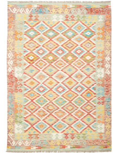 Rug Kilim Afghanistan yellow red 128x184