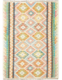 Tappeto Kilim Afghanistan giallo marrone 125x174