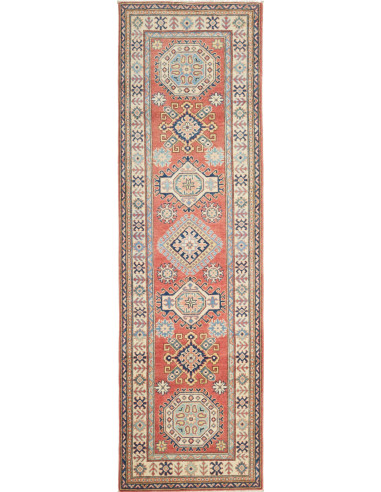Rug Kazak Afghanistan 80x289 Terracotta Cream
