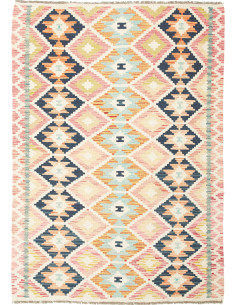 Tappeto Kilim Afghanistan giallo grigio 127x178