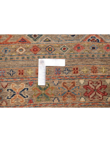 Rug Rubin Pakistan 77x296 Taupe Brown Brick Red